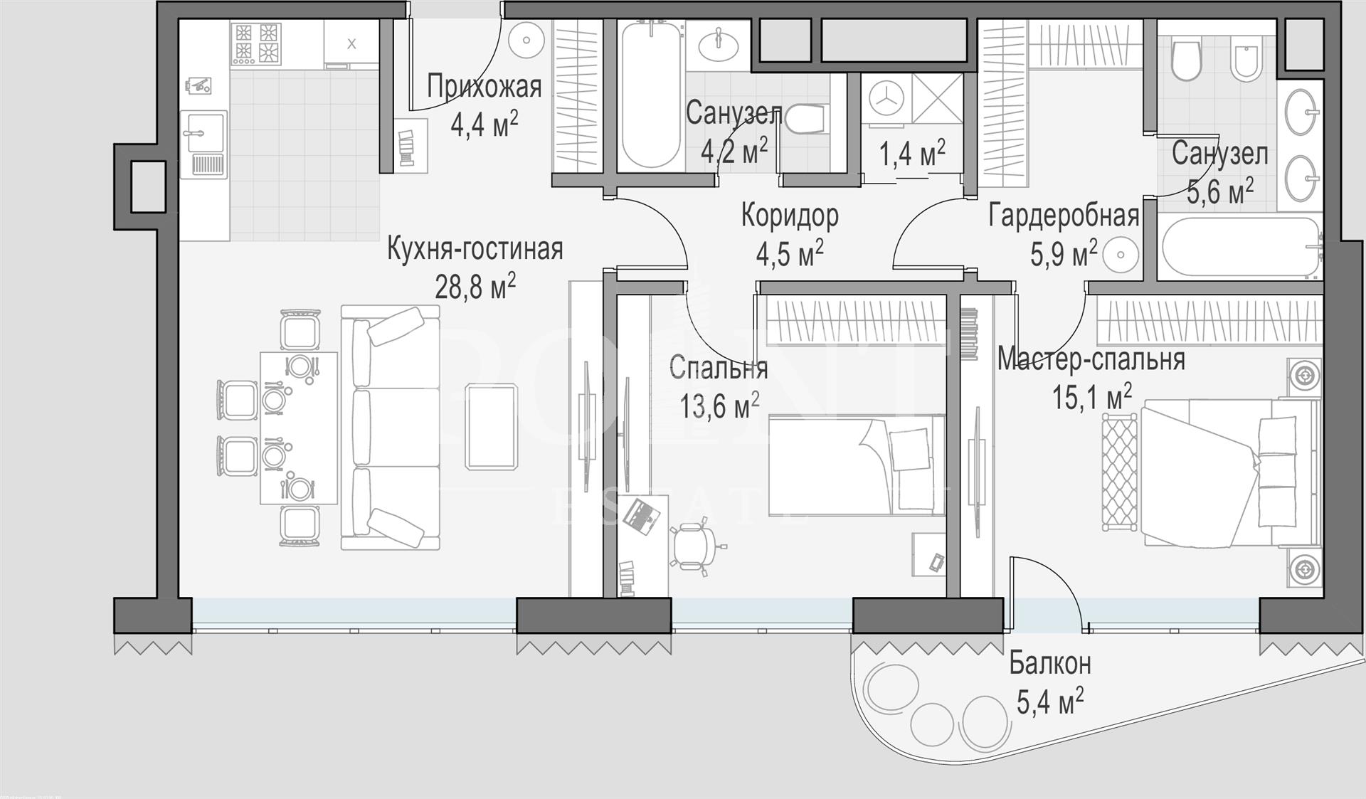 Купить квартиру ID 700001180 в жилом комплексе 